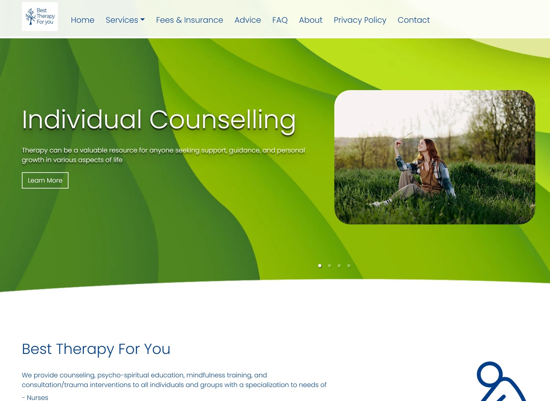 Best Therapy For You: practice homepage