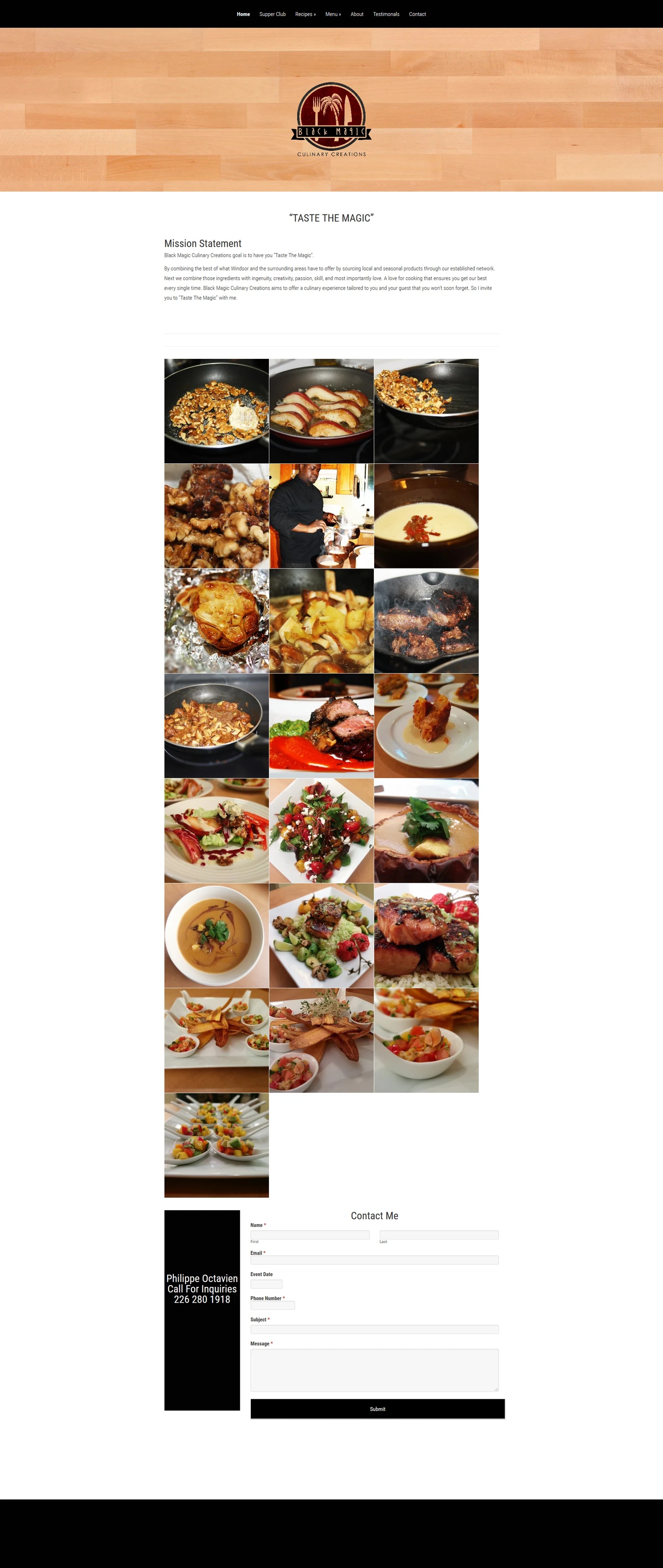 Black Magic Culinary: website introduction