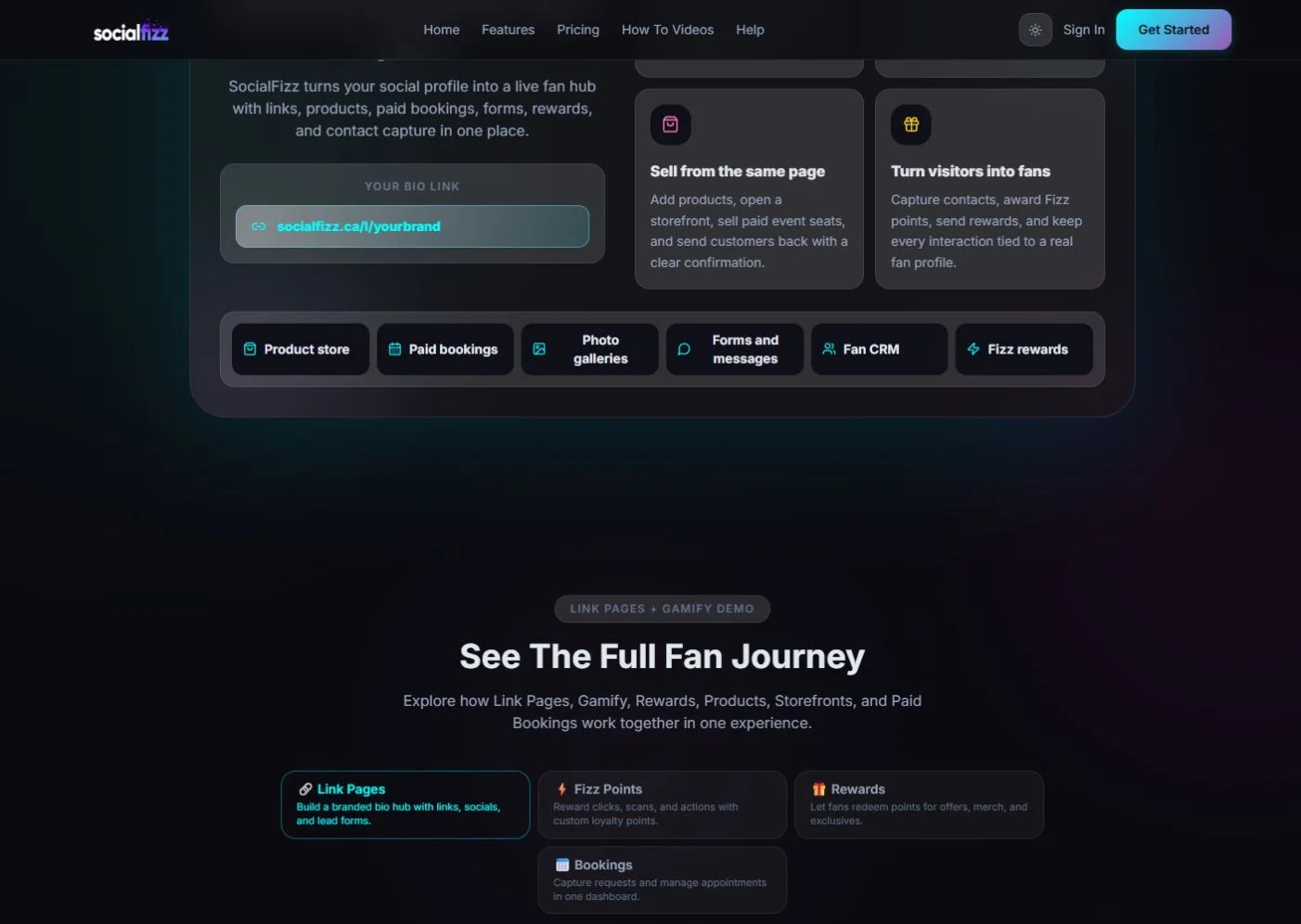 Social Fizz integrated fan journey and product tools