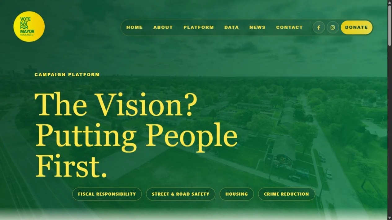 Vote Kat campaign platform experience